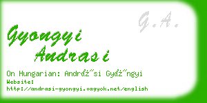 gyongyi andrasi business card
